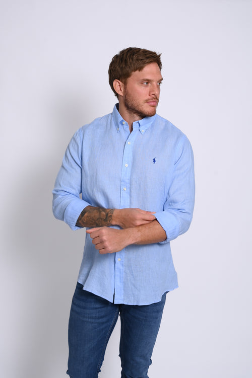 RALPH LAUREN CAMISA MANGA LARGA HOMBRE AZUL