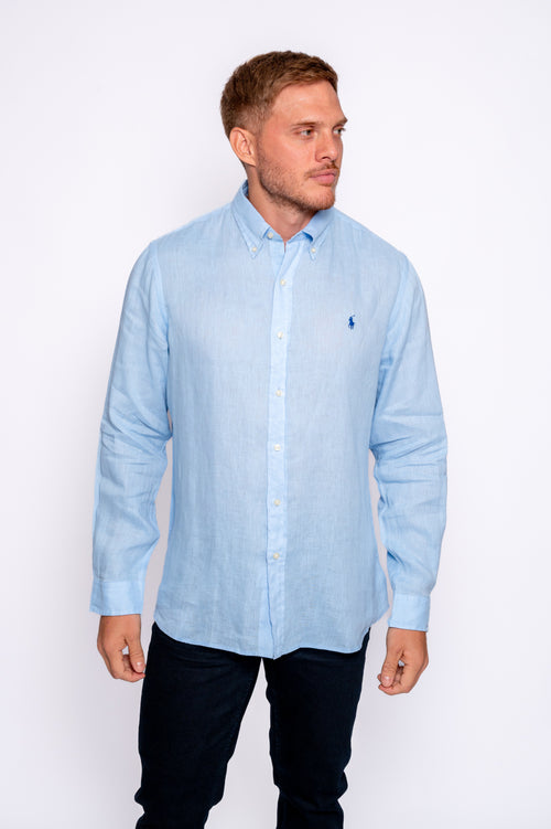 RALPH LAUREN CAMISA MANGA LARGA HOMBRE AZUL