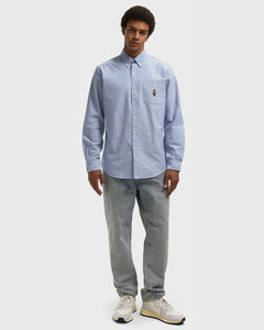 ralph lauren camisa manga larga hombre azul