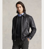 ralph lauren chaqueta de cuero hombre negro