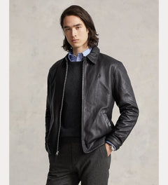 ralph lauren chaqueta de cuero hombre negro