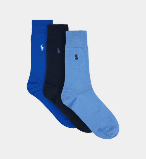 RALPH LAUREN MEDIAS 3PK HOMBRE AZUL