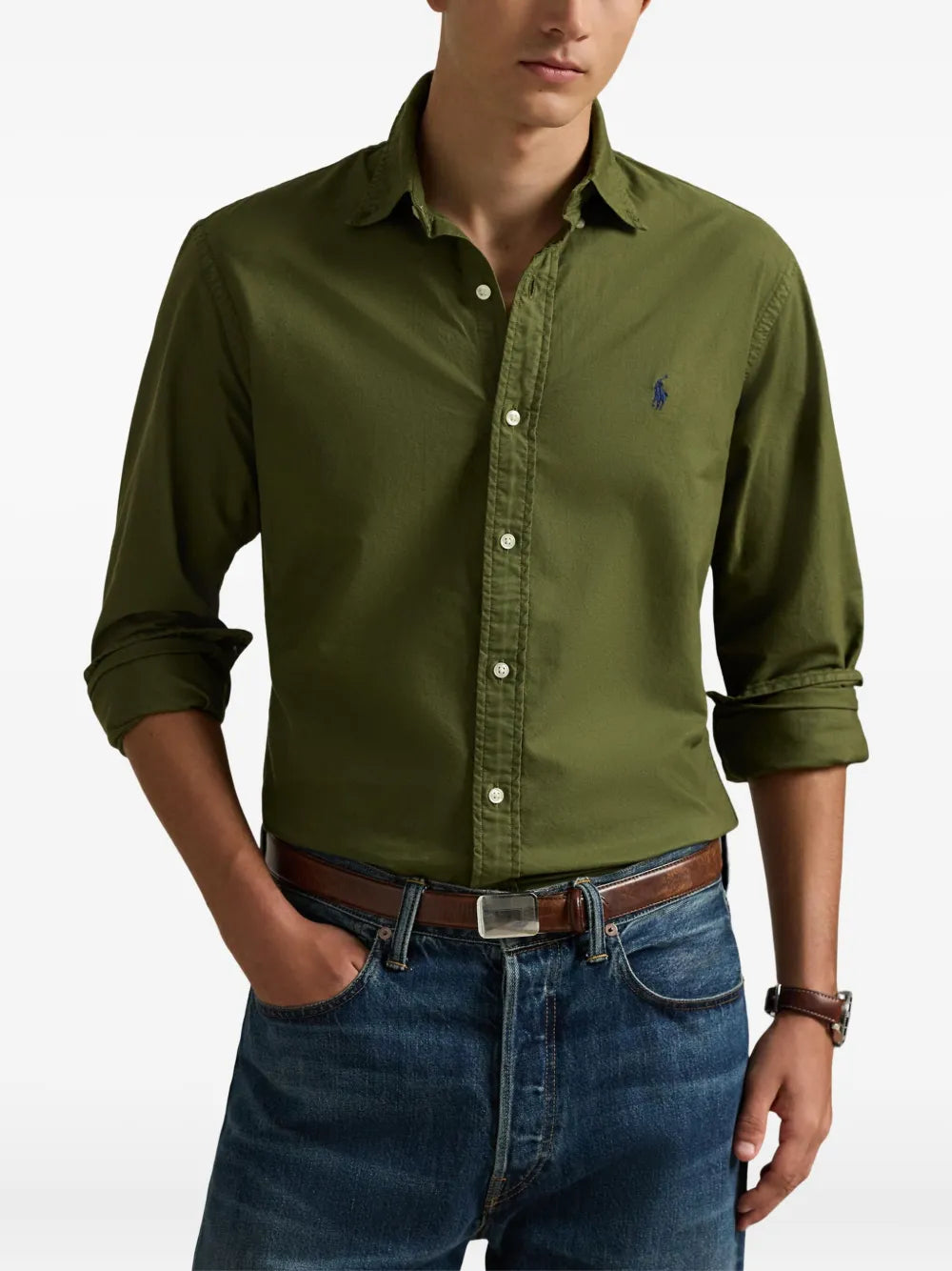 CAMISA M/L RALPH LAUREN HOMBRE NEW OLIVE 710805564071