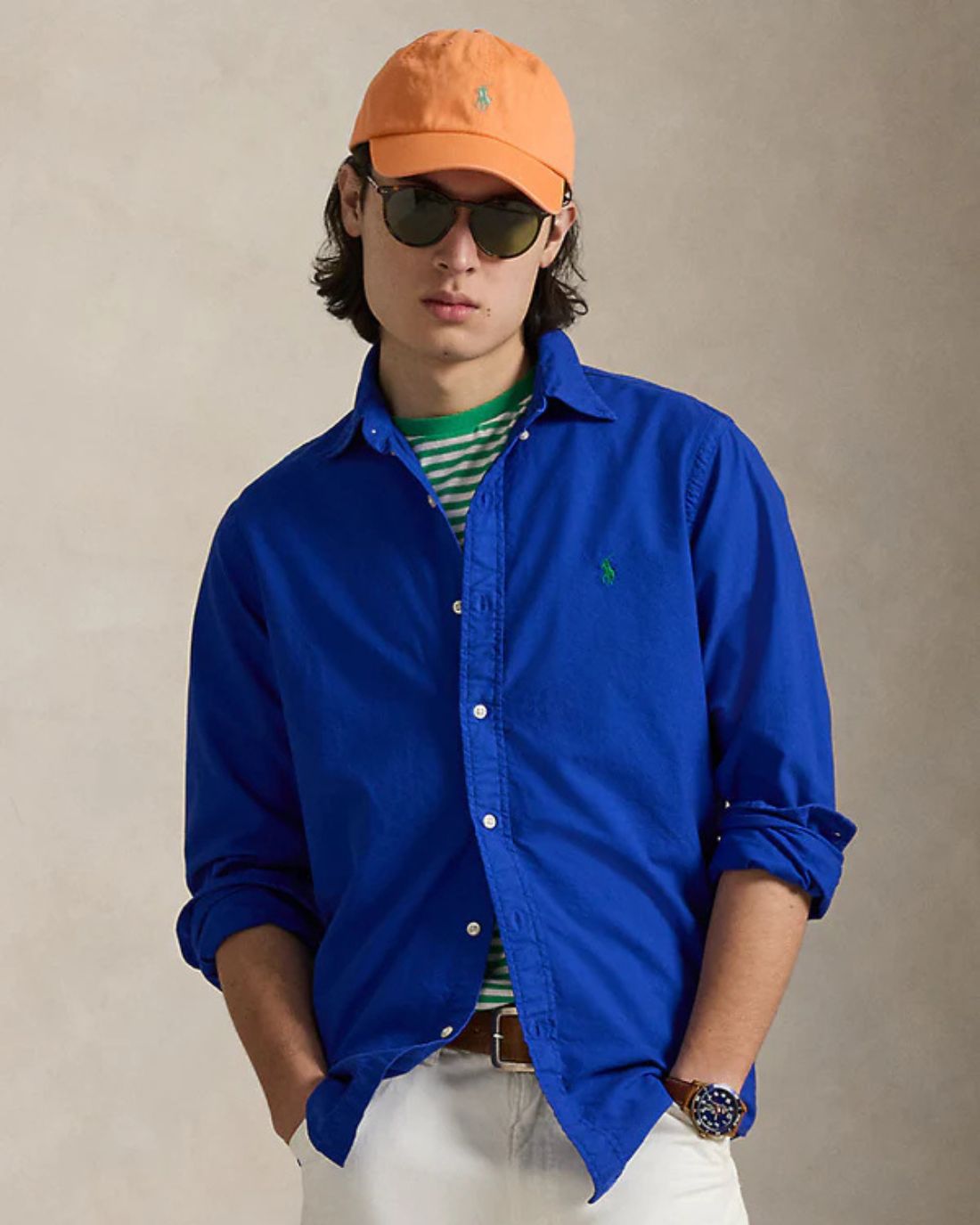 Camisa Manga Larga Cubdppcs-Long Sleeve-Sport Shirt Ralph Lauren Para Hombre De Color Azul