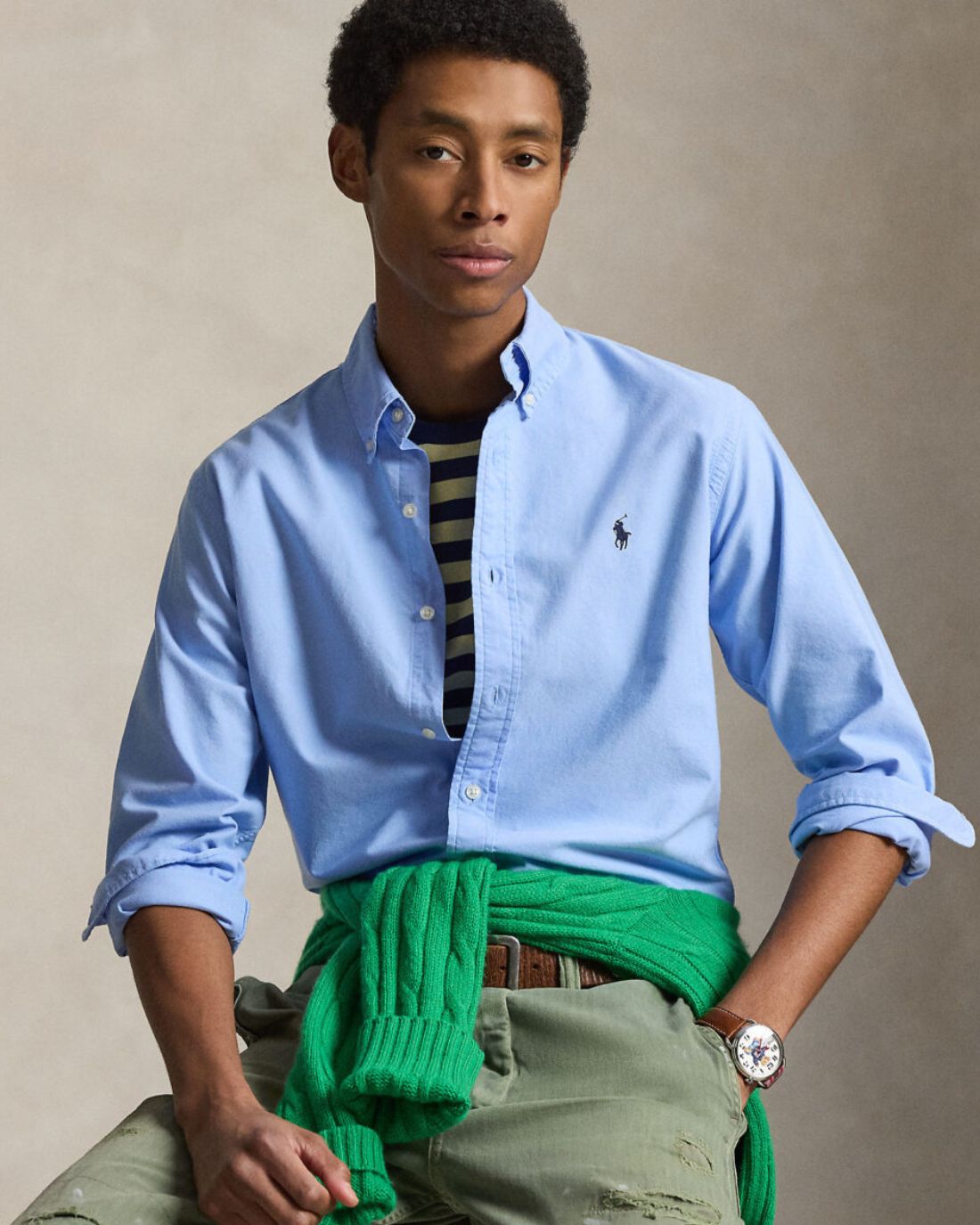 Camisa Manga Larga Cubdppcs-Long Sleeve-Sport Shirt Ralph Lauren Para Hombre De Color Azul