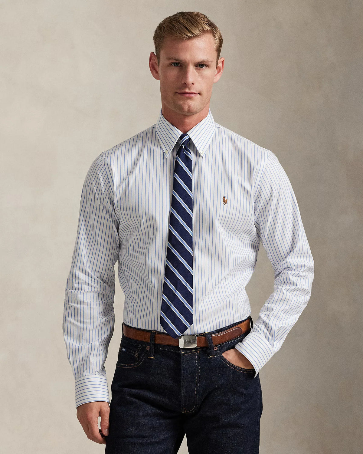 Camisa Manga Larga Cuhbdppcn-Long Sleeve-Dress Shirt Ralph Lauren Para Hombre De Color Blanco