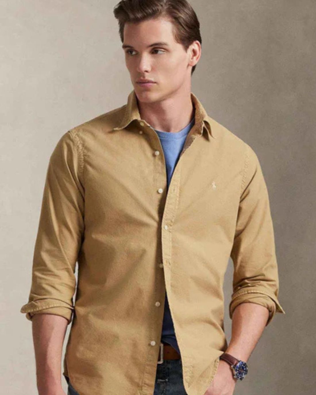 Camisa Manga Larga Cubdppcs-Long Sleeve-Sport Shirt Ralph Lauren Para Hombre De Color Marron