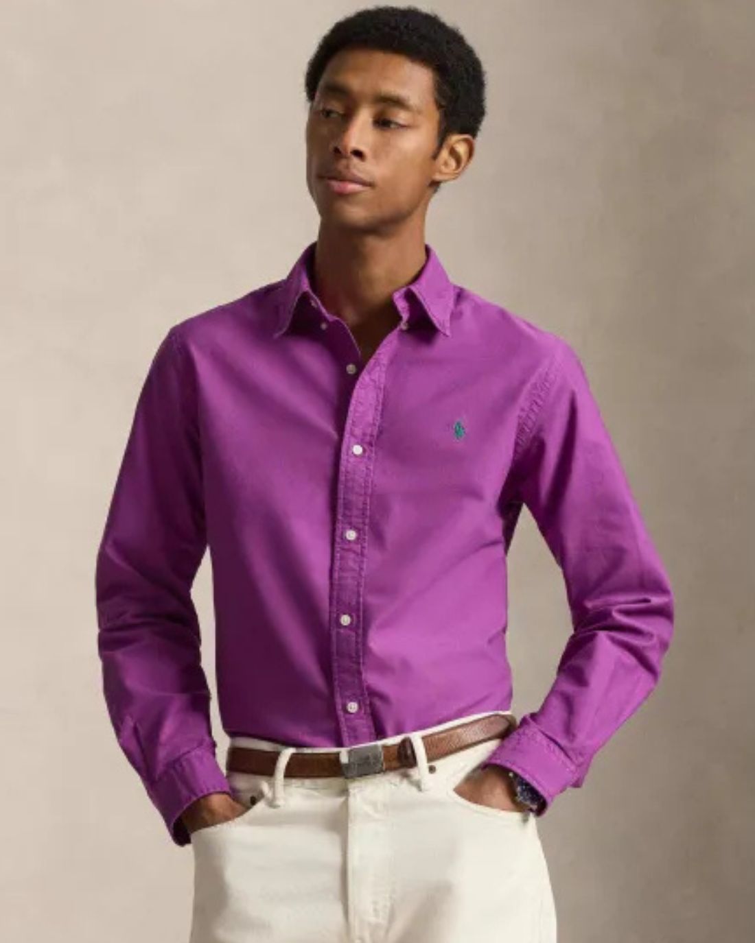 Camisa Manga Larga Cubdppcs-Long Sleeve-Sport Shirt Ralph Lauren Para Hombre De Color Morado