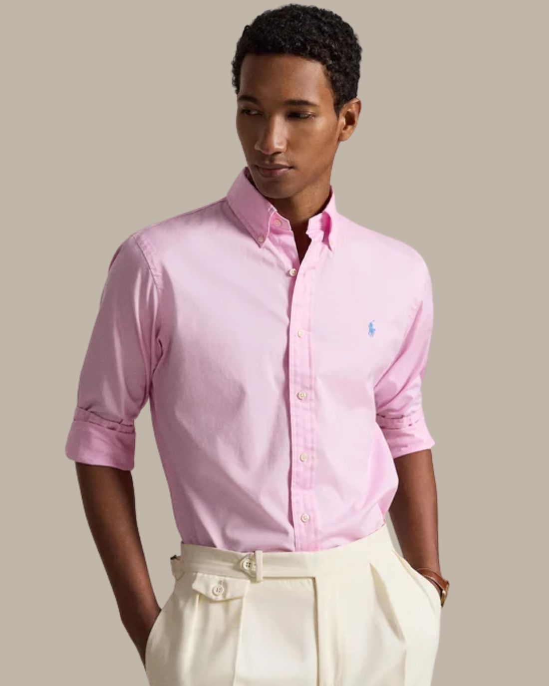 Camisa Manga Larga Woven-Sport Shirt-Shirt Ralph Lauren Para Hombre De Color Rosado