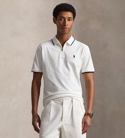 CAMISA TIPO POLO RALPH LAUREN PARA CABALLERO MEDIA CREMALLERA BLANCO REF 710B19737004