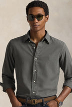 Camisa Cubdppcs-Long Sleeve-Sport Shirt Ralph Lauren Para Hombre De Color Gris