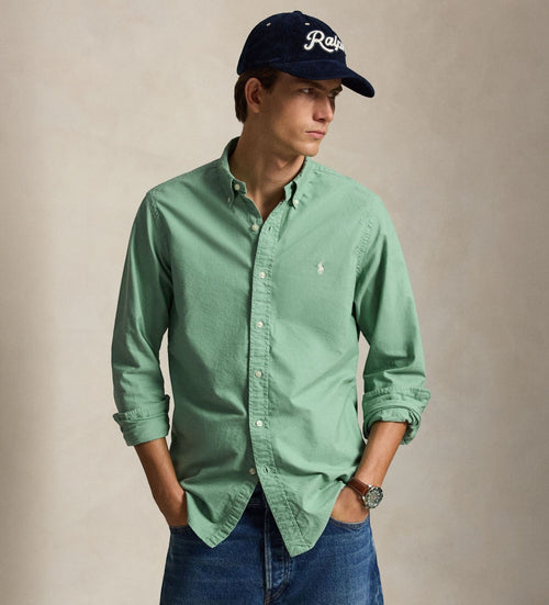 CAMISA RALPH LAUREN PARA CABALLERO MANGA LARGA SPORT VERDE REF 710805564514