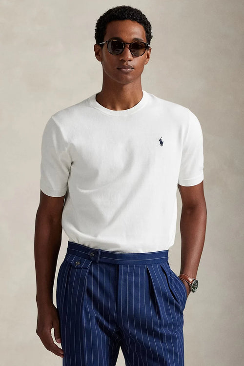SUÉTER RALPH LAUREN PARA CABALLERO MANGA CORTA PULLOVER BLANCO REF 710980681004