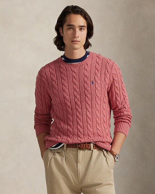 Sueter Ls Driver Cn-Long Sleeve-Pullover Ralph Lauren Para Hombre De Color Rosado