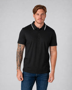 Sueter Logo Rib Ss Polo Negro Para Hombre Michael Kors