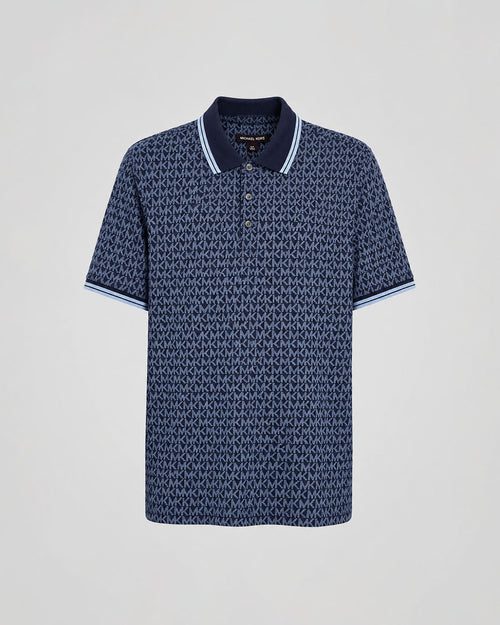 Camisa Tipo Polo Mk Sig Greenwich Polo Azul Para Hombre Michael Kors