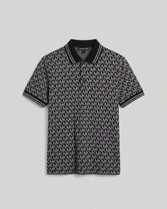 Camisa Tipo Polo Mk Sig Greenwich Polo Negro Para Hombre Michael Kors