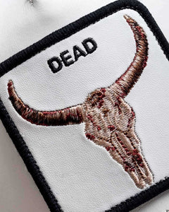 GORRA GORIN BROSS FAUX LEATHER BULL SKULL COLOR BLANCO