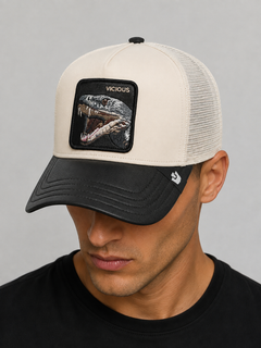 GORRA GORIN BROSS FAUX LEATHER SNAKE COLOR BLANCO