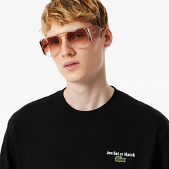 LACOSTE TH5950031 CAMISETA OVERSIZED ESTAMPADA BLACK