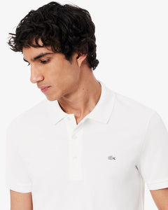 lacoste tipo polo elasizado al cuerpo blanco SLIM FIT