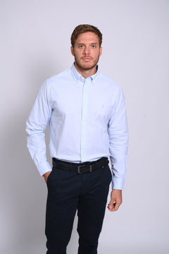 NAUTICA CAMISA MANGA LARGA DE HOMBRE AZUL