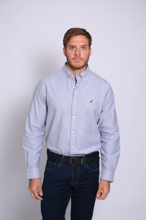 NAUTICA CAMISA MANGA LARGA DE HOMBRE NEGRO