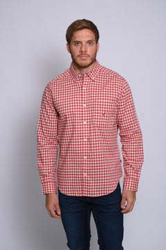 NAUTICA CAMISA MANGA LARGA DE HOMBRE ROJO