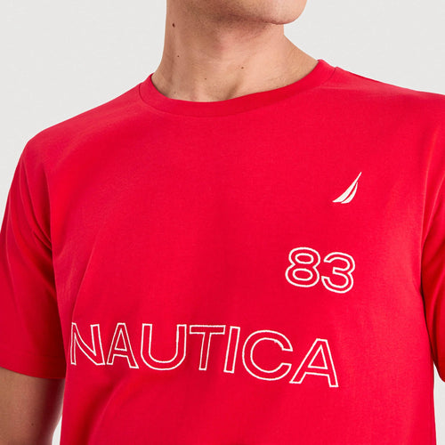 CAMISETA NAUTICA PARA CABALLERO COLOR ROJO