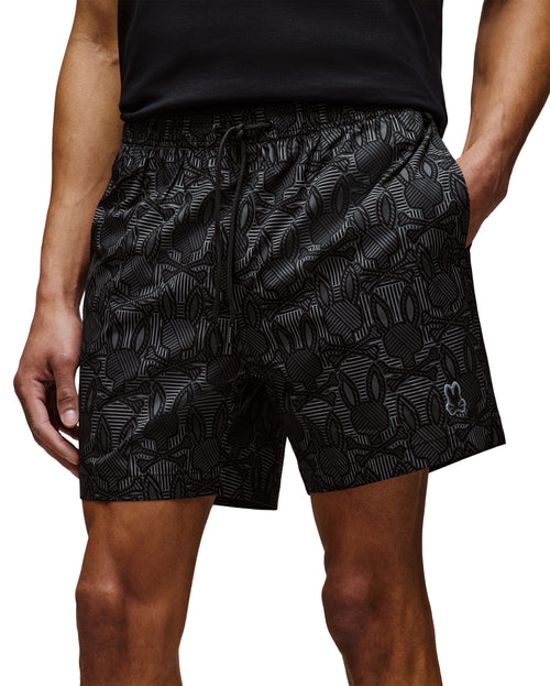 psycho bunny pantaloneta de baño hombre fantasia negro