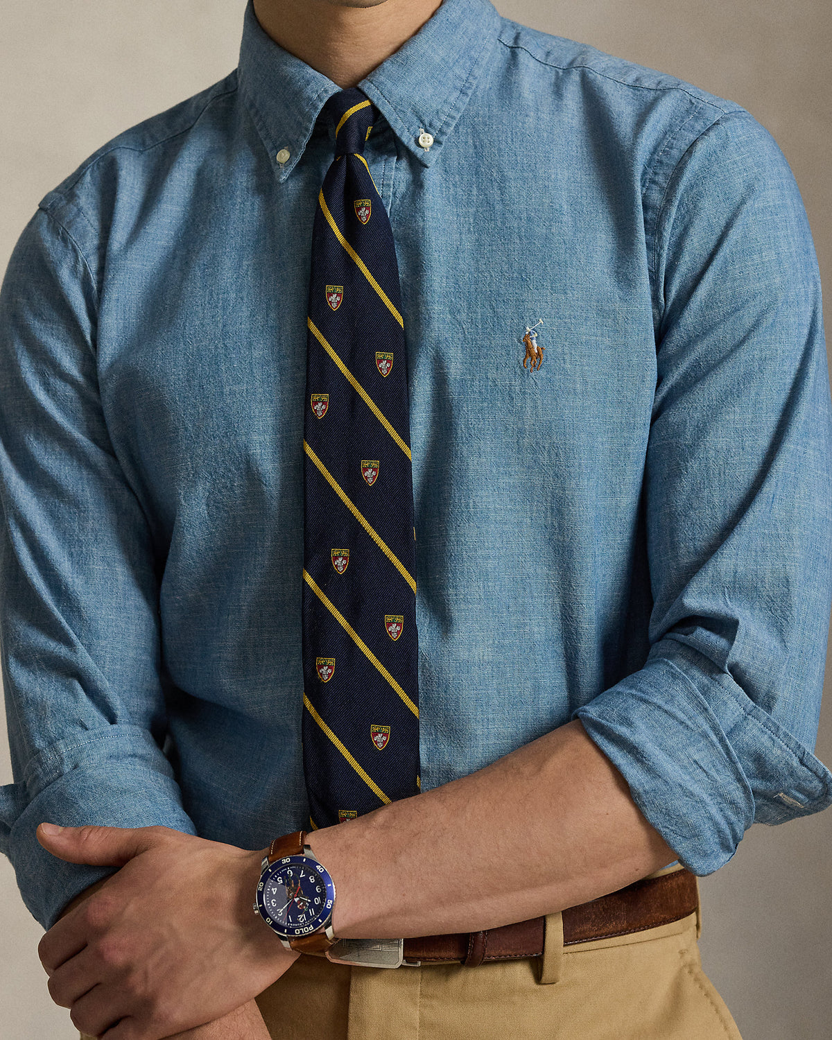 CAMISA M/L RALPH LAUREN HOMBRE CHAMBRAY 710792042001