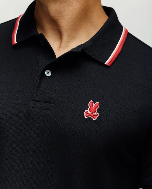 PSYCHO BUNNY CAMISETA TIPO POLO HOMBRE NEGRO