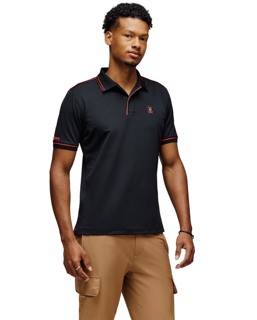 PSYCHO BUNNY CAMISETA TIPO POLO HOMBRE NEGRO