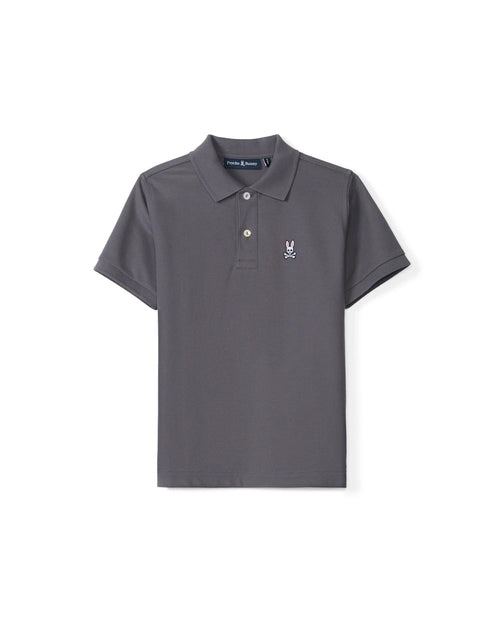 psycho bunny polo manga corta niño clasico gris