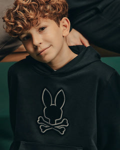 psycho bunny sudadera niño con capucha negro