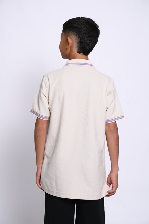 PSYCHO BUNNY POLO MANGA CORTA NIÑO FANTASIA BEIGE