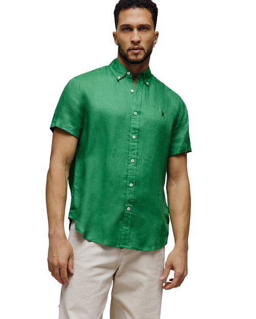 CAMISA M/C PSYCHO BUNNY PARA HOMBRE COLOR VERDE B6Q679C200321