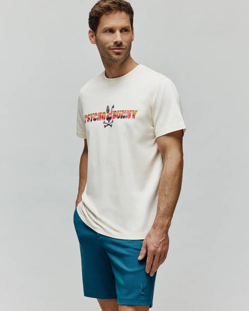 PSYCHO BUNNY CAMISETA RAPHAEL CON LOGO EN TEXTO PARA CABALLERO HOMBRE BEIGE MT0200337250