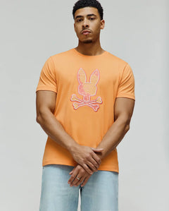 PSYCHO BUNNY CAMISETA ESTAMPADA BORDADA OLIVIER PARA CABALLERO HOMBRE NARANJA MT0200200805