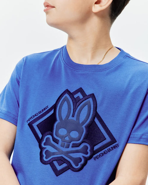 T-SHIRT PSYCHO BUNNY PARA NIÑO COLOR AZUL KT0200188426