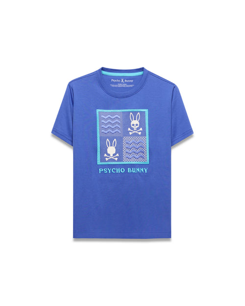 T-SHIRT PSYCHO BUNNY PARA NIÑO COLOR AZUL KT0200204426