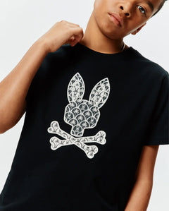 T-SHIRT PSYCHO BUNNY PARA NIÑO COLOR NEGRO KT0200182001