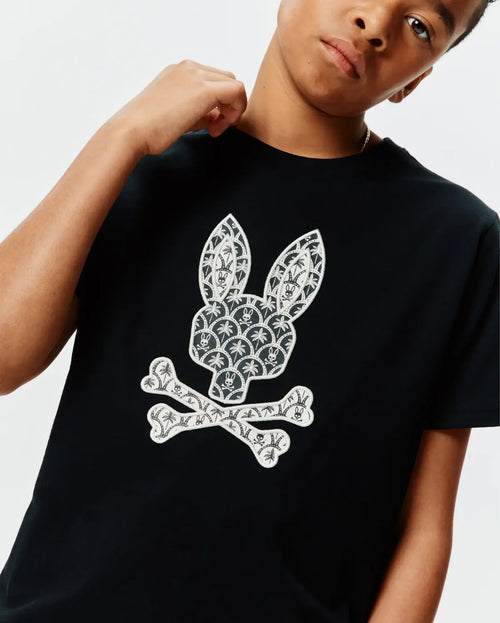 T-SHIRT PSYCHO BUNNY PARA NIÑO COLOR NEGRO KT0200182001
