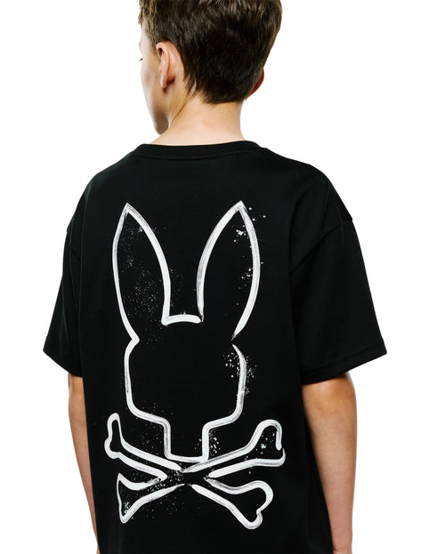 T-SHIRT PSYCHO BUNNY PARA NIÑO COLOR NEGRO KT0200199002