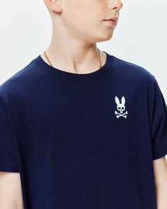 T-SHIRT PSYCHO BUNNY PARA NIÑO COLOR AZUL KT0200190402