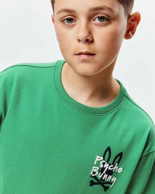 T-SHIRT PSYCHO BUNNY PARA NIÑO COLOR VERDE KT0200198321