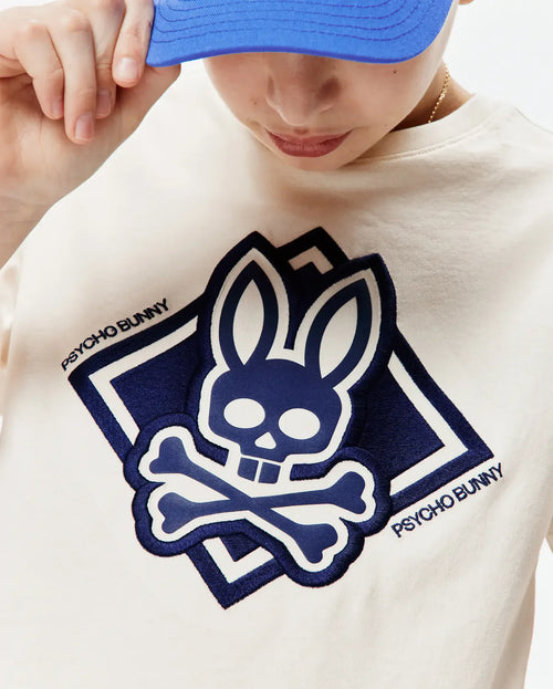 T-SHIRT PSYCHO BUNNY PARA NIÑO COLOR BLANCO KT0200188250