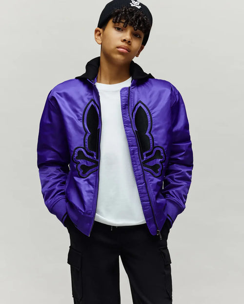 PSYCHO BUNNY CHAQUETA CAZADORA HOLGADA MAGNUS PARA NIÑO NIÑO AZUL KO1100008422