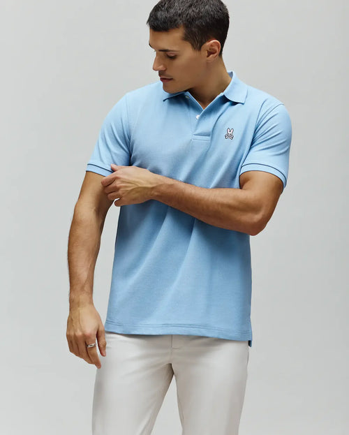 PSYCHO BUNNY POLO CLÁSICO PARA CABALLERO HOMBRE AZUL B6K001F200407