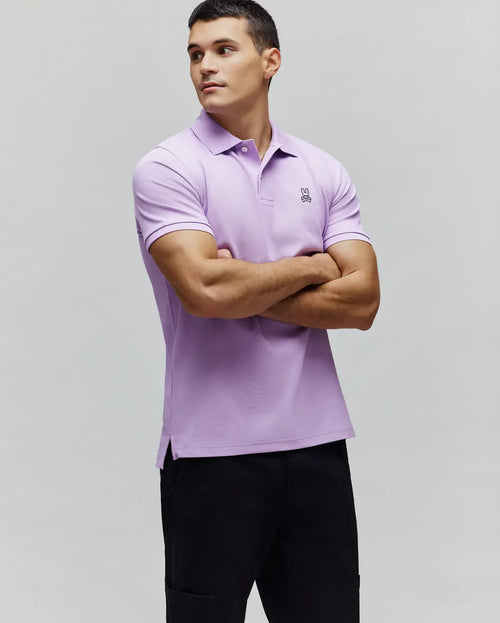 PSYCHO BUNNY POLO CLÁSICO PARA CABALLERO HOMBRE LILA B6K001F200507